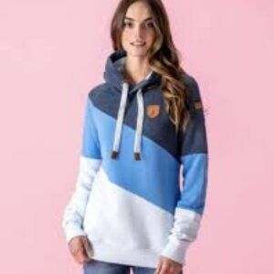 Wanakome Starfish Sweater Hoodie Blue White L
